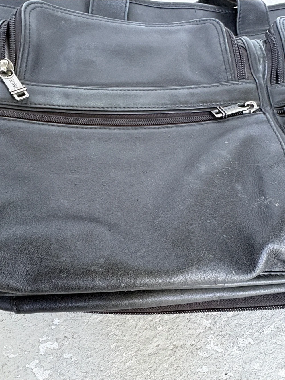 Tumi Alpha Napa leather expandable briefcase